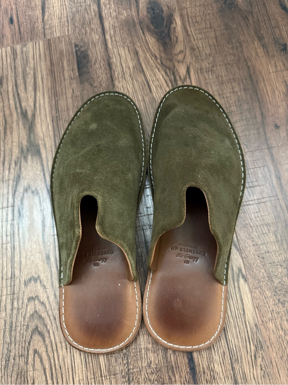 Olive Suede Men’s Slip-On Mule